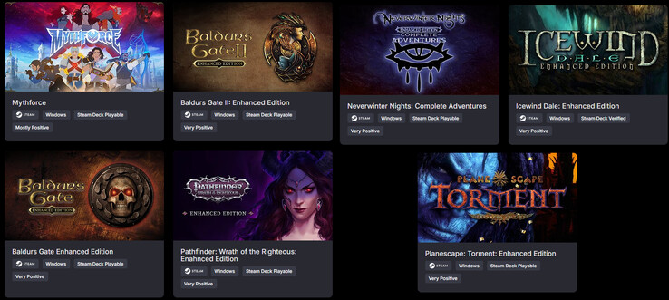 Alla spel som ingår i RPG Icons-paketet (Bildkälla: Green Man Gaming)