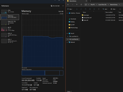 Microsofts Aktivitetshanterare med Filutforskaren öppen bredvid (bildkälla: Notebookcheck)