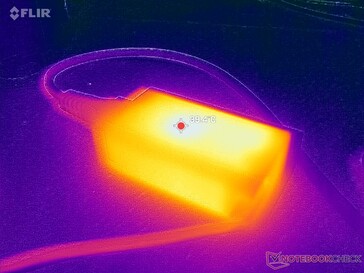 AC-adaptern når över 40 C vid krävande belastningar