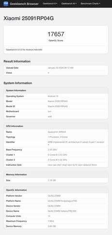 (Bildkälla: Geekbench)