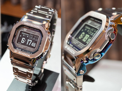 Front- och sidoprofilen på Casio GMW-BZ5000RC-1, som visas i hands-on-bilder.