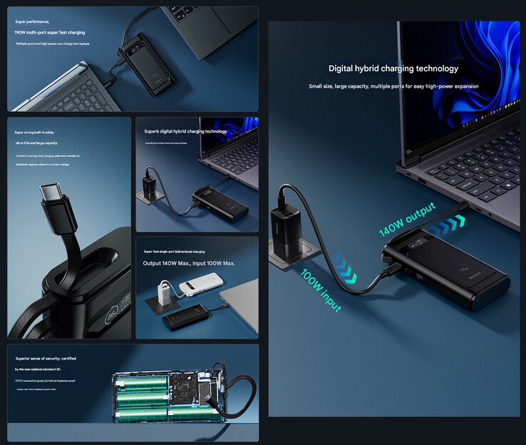 Huvudhöjdpunkterna i kraftbanken (Bildkälla: Lenovo - maskinöversatt)