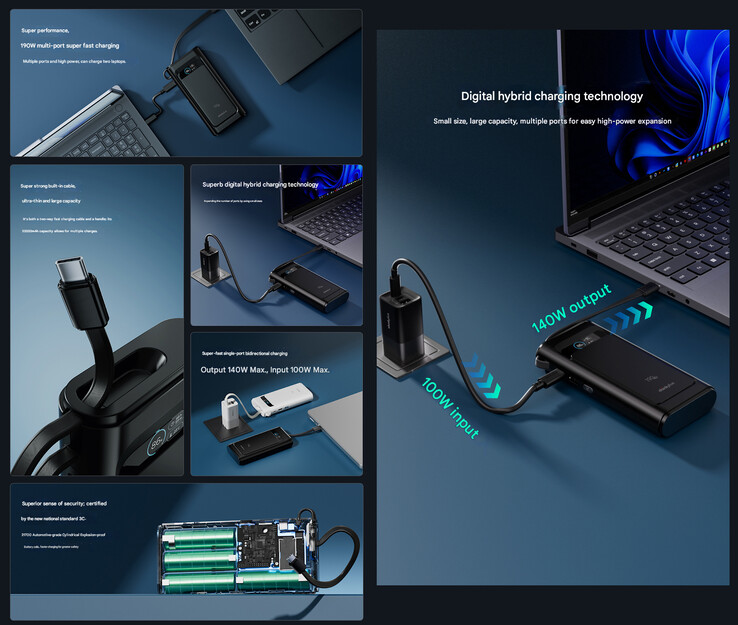 Huvudhöjdpunkterna i kraftbanken (Bildkälla: Lenovo - maskinöversatt)