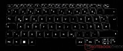 Acer Swift Edge SFE16:s tangentbord (upplyst)