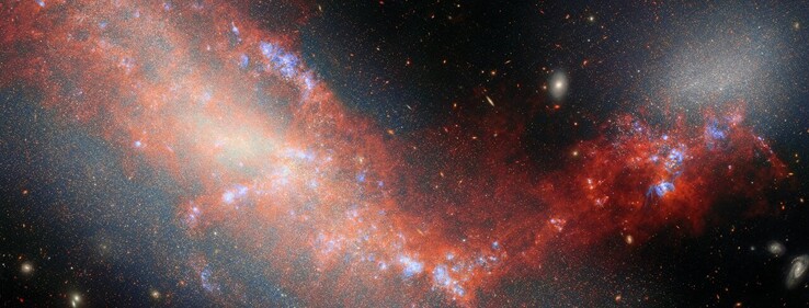 Webb-bild av NGC 4490 och NGC 4485 (Bildkälla: flera; se källor)