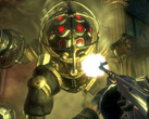 En skärmdump från Bioshock Remastered som visar en spelare som slåss mot en Big Daddy (bildkälla: SteamDB)