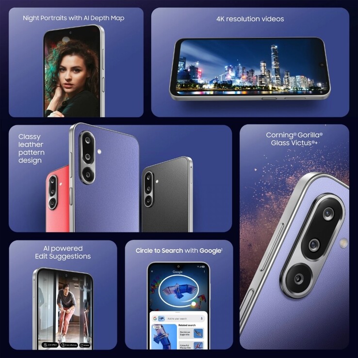Samsung Galaxy F36 5G nyckelfunktioner (Bildkälla: Samsung)