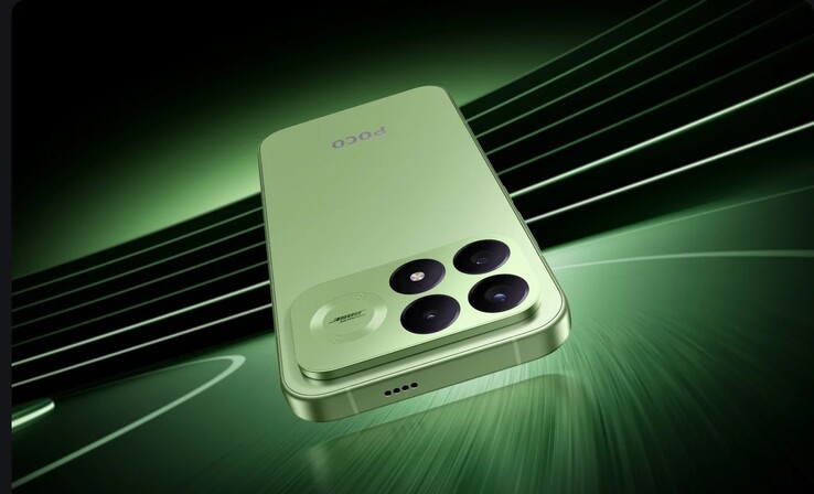 POCO F9 Pro i färgen Aurora Green.