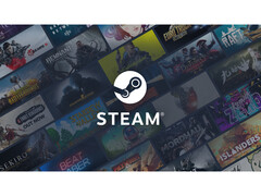 En reklambild för Steam med logotypen i mitten mot en bakgrund av olika spelomslag. (Bildkälla: Steam)