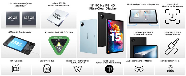 Den billiga surfplattan har ett 3,5 mm hörlursuttag (Bildkälla: Doogee)
