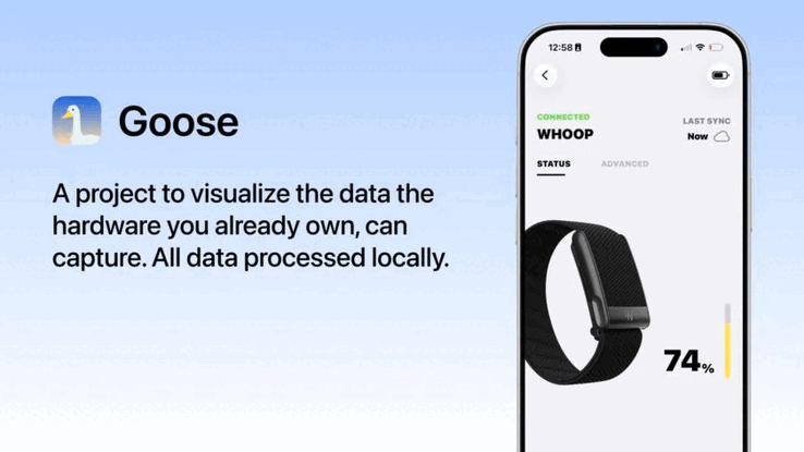 Goose hämtar hälsodata från Whoop fitness trackers utan ett aktivt abonnemang.
