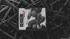 Wallhack SP-005 Berserk gamingmusmatta i glas med motiv av Guts i sin Berserker-rustning.