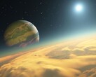 Representation av Kepler-1625b, en exoplanet som kretsar kring stjärnan Kepler-1625 i konstellationen Cygnus. (Bildkälla: AFP - RON MILLER / LEEMAGE)