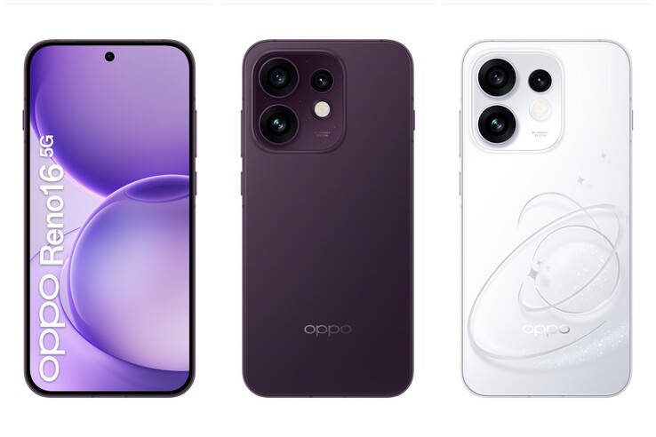 Den vanliga OPPO Reno 16.