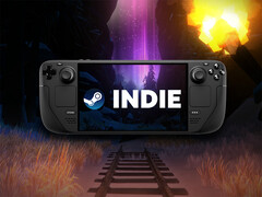 En Steam Deck-enhet med ordet 