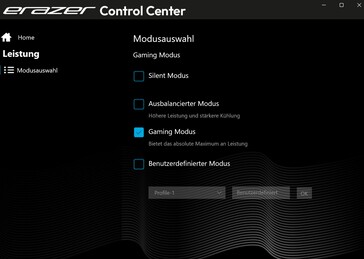 Erazer kontrollcenter