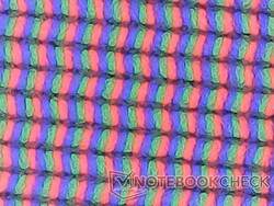 RGB-array med subpixlar. Kornigheten är minimal men märkbar om man tittar mycket noga