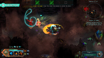 En bild som visar en strid i Children of Morta.