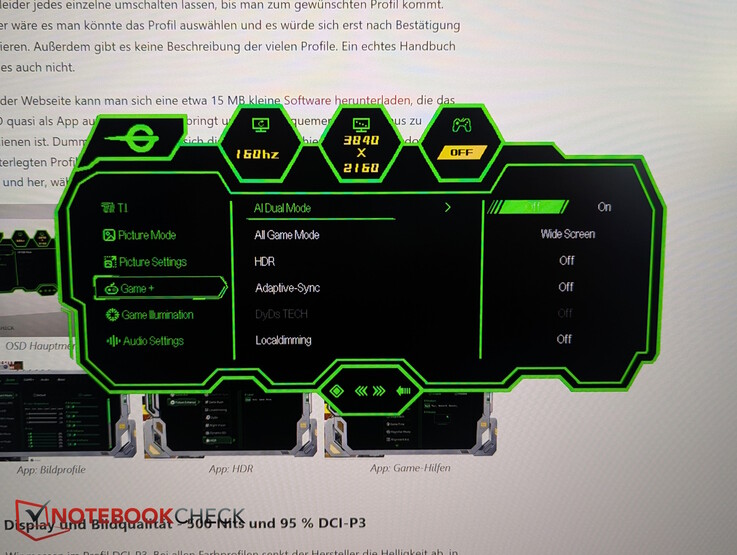 Endast via OSD: AI Dual Mode för Full HD med 320 Hz