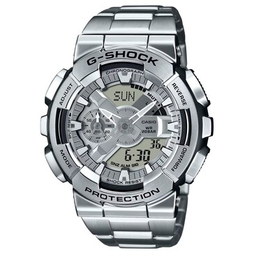 G-Shock GM-110D-8A har en ren silverfinish och en grå urtavla i gunmetal. (Bildkälla: Casio US)