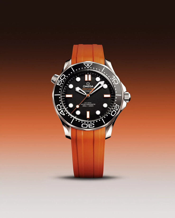 Omega Seamaster Diver 300M med orange gummirem. (Bildkälla: Omega)