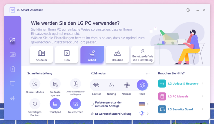 LG Gram smart assistent strömhantering