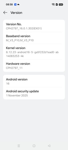 Oppo Find X9 programvara