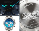 Den nya Seiko x One Piece Shinkansen-kronografen – tre olika bilder.