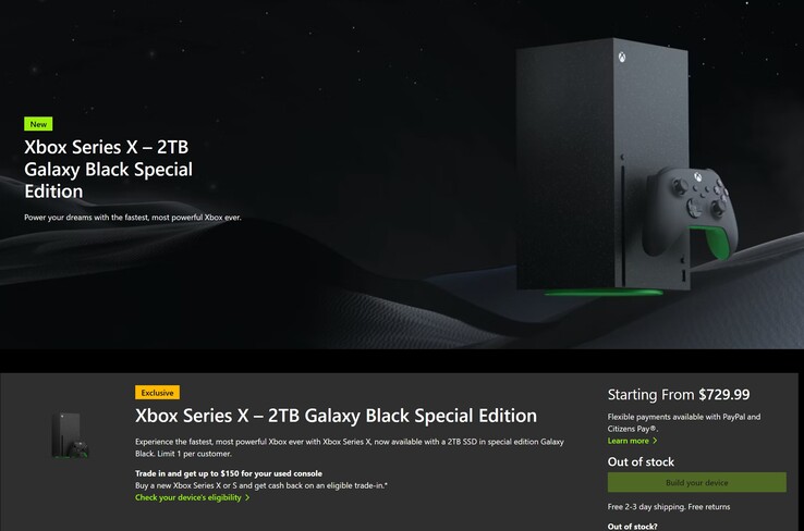 Xbox Series X 2TB Galaxy Svart prisökning (Bildkälla: Microsoft Gaming)