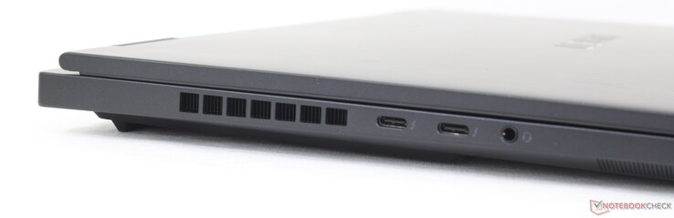 Vänster: USB-C 3.2 Gen. 2 + Thunderbolt 4 m/ Power Delivery + DisplayPort 1.4, 3,5 mm headset