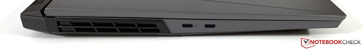 Vänster sida: USB-C 4 med Thunderbolt 4 (DisplayPort 1.4), USB-C 3.2 Gen.2 (DisplayPort 1.4)