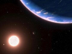 En konstnärsillustration som visar en exoplanet och en stjärna.