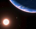 En konstnärsillustration som visar en exoplanet och en stjärna.