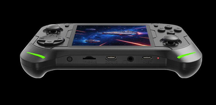 Nedtill: Återställning, microSD-kortplats, USB-C (DC/OTG), 3,5 mm ljud, USB-C (för styrenheter)