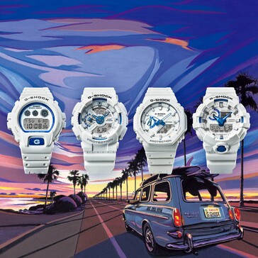Från vänster till höger: Casio G-Shock DW-6900HDS-7, GA-110HDS-7A, GA-2100HDS-7A, GA-700HDS-7A. (Bildkälla: Casio)