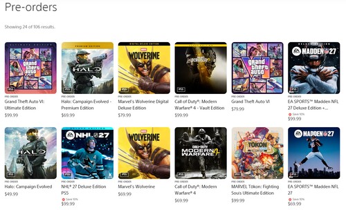 Förhandsbeställningsförsäljning i PlayStation Store