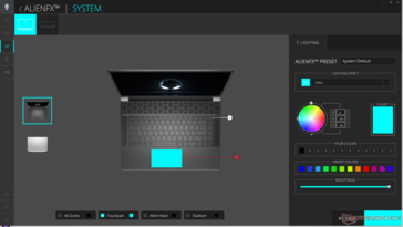 AlienFX styr alla RGB-belysningsfunktioner