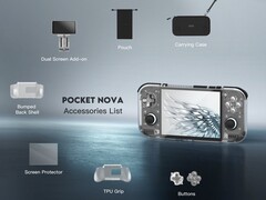 Retroid Pocket Nova kan köpas tillsammans med olika tillbehör.