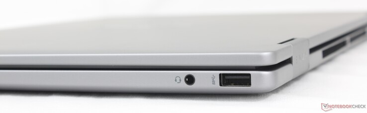 Höger: 3,5 mm headset, USB-A (10 Gbps)