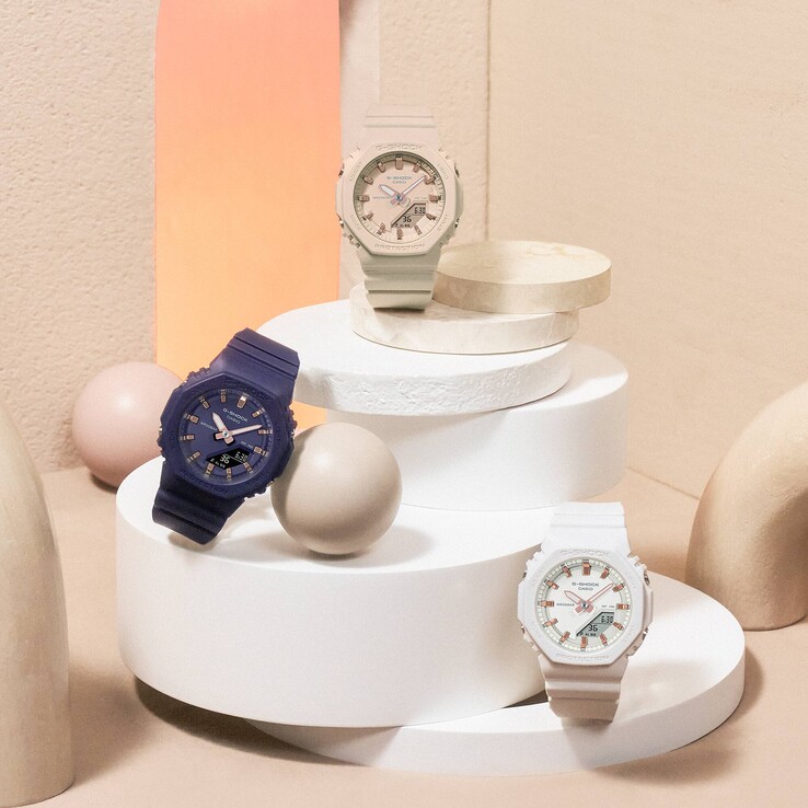 Det finns tre klockor i Casio GMA-P2100M-serien på väg till Europa. (Bildkälla: Casio)