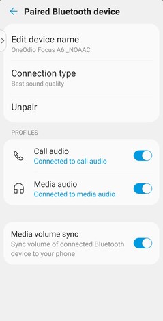 Bluetooth Connection Type styr kvaliteten på ljudanslutningen. (Bildkälla: Notebookcheck)