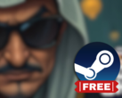 Oil Sheik har inslag av simulering, pussel och aktiehandel. På bilden - den suddiga omslagsbilden för spelet, med Steam-logotypen överlagrad ovanpå. (Bildkälla: Steam - Redigerad)