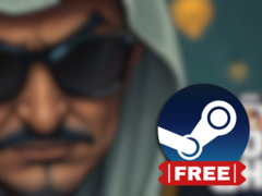 Oil Sheik har inslag av simulering, pussel och aktiehandel. På bilden - den suddiga omslagsbilden för spelet, med Steam-logotypen överlagrad ovanpå. (Bildkälla: Steam - Redigerad)