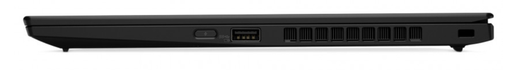 Höger: Startknapp, USB-A (3.1 Gen.1 Always-On), Kensington