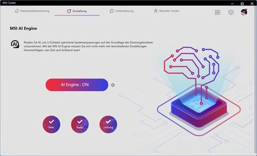 AI Engine = MSI AI Engine i prestandaprofilerna