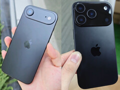 Dummy-enheter som visar designen på iPhone 17 Air och iPhone 17 Pro, från vänster till höger. (Bildkälla: Majin Bu)