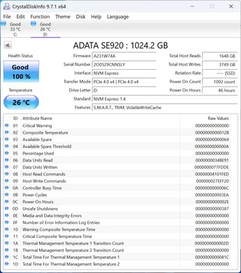 ADATA SE920 fungerar med PCIe 4.0 x4