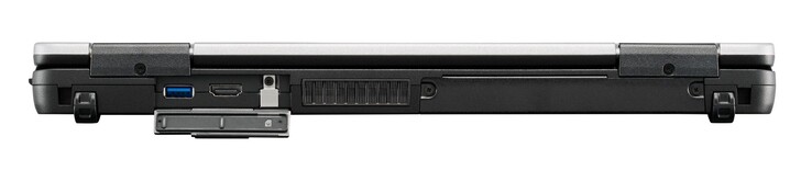 Baksidan: USB 3.1 Gen. 1 Typ A, HDMI, Nano-SIM