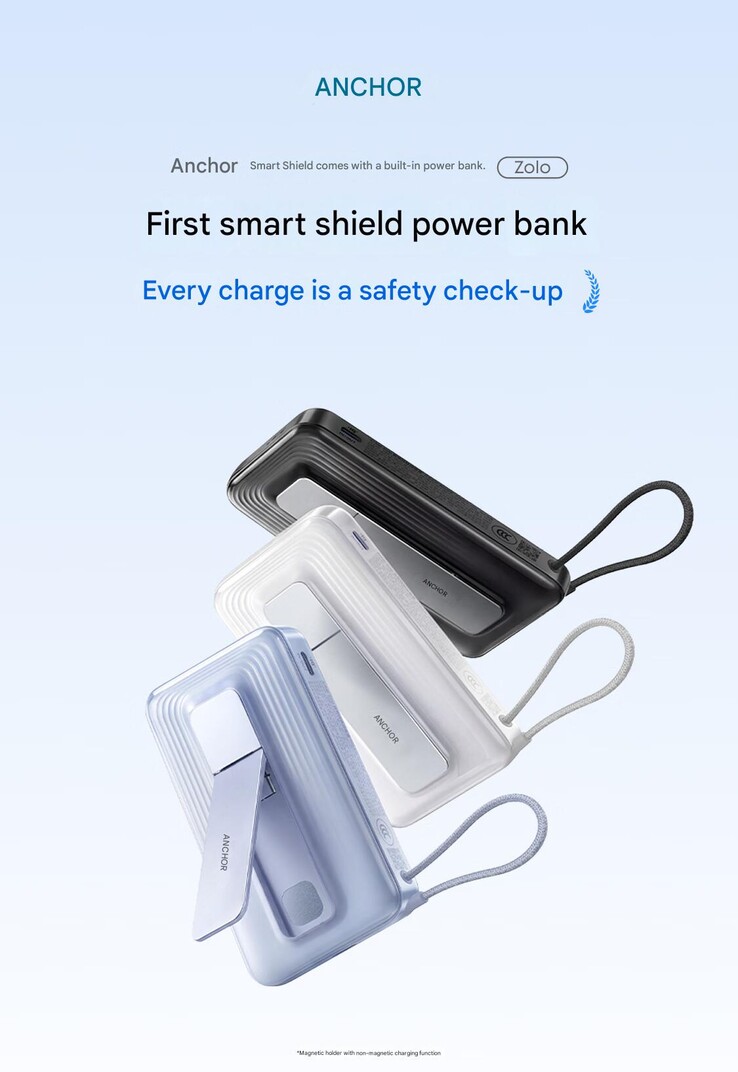 Anker Zolo Smart Shield Power Bank med inbyggd kabel