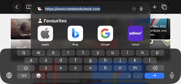 Liggande tangentbord (Safari Mobile 26)